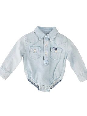 Wrangler Light Blue Denim Baby Romper